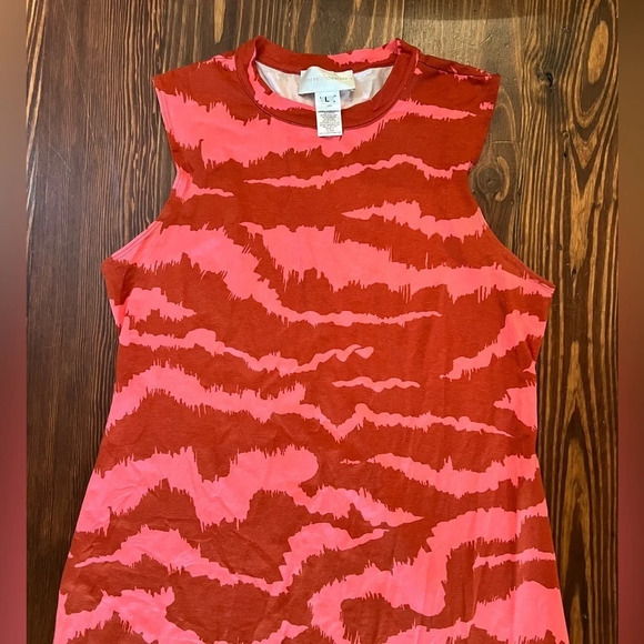 COREY LYNN CALTER ANTHROPOLOGIE Nicolette Pink and Red Midi Sleeveless Dress - Picture 7 of 9